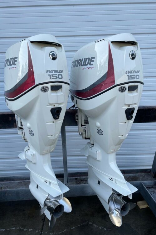 Twin 2014 Evinrude-Etec 150HP 2-Stroke-25-Shaft Outboard Engine